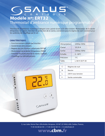 Salus ERT32 spécification | Fixfr