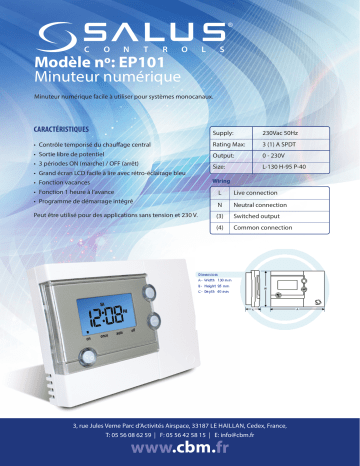 Salus EP101 spécification | Fixfr