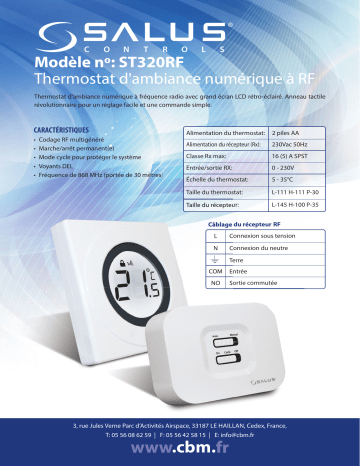 Salus ST320RF spécification | Fixfr