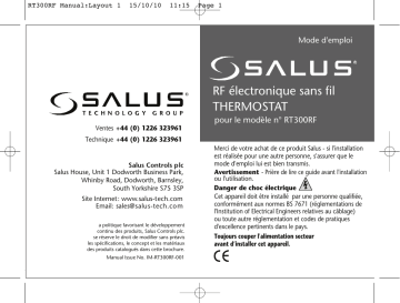 Salus RT300RF Manuel du propriétaire | Fixfr