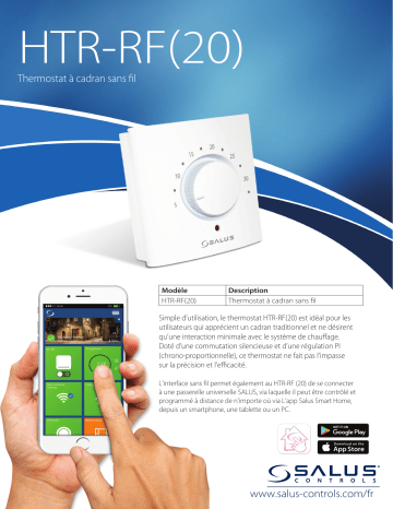 Salus HTR-RF(20) Thermostat à cadran RF Zigbee spécification | Fixfr