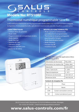 Salus RT510RF Thermostat numérique programmable sans fil spécification