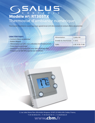 Salus RT305TX spécification | Fixfr