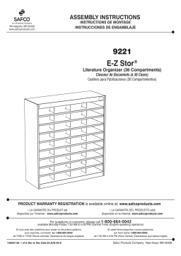 Safco 9221BLR E-Z Stor® Literature Organizer, 36 Letter Size Compartments Manuel utilisateur