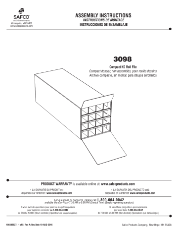 Safco 3098 Compact KD Roll File Manuel utilisateur | Fixfr