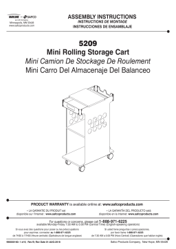 Safco 5209WH Mini Rolling Storage Cart Manuel utilisateur