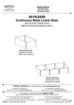 Safco 5519TN Single Continuous Metal Locker Base Addition 11.7"W x 16"D x 5.75"H Manuel utilisateur