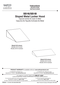 Safco 5516GR Single Sloped Metal Locker Hood Addition 12"W x 18"D x 6"H Manuel utilisateur