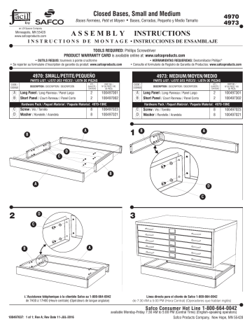 4970LG | Safco 4973LG Facil Flat File Closed Base-Medium Manuel utilisateur | Fixfr