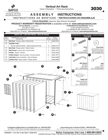 Safco 3030 Art Rack Manuel utilisateur | Fixfr