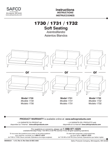 1731BL | 1730BL | Safco 1732BL Safco Lounge Chair Manuel utilisateur | Fixfr