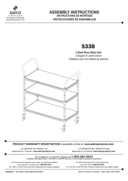 Safco 5338BL Wire Utility Cart - 3 Shelves Manuel utilisateur