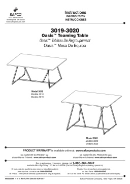 Safco 3020CY Oasis™ Teaming Table Manuel utilisateur