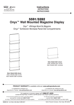 Safco 5592BL Onyx™ Wall Mounted Organizer - Four Pocket Manuel utilisateur
