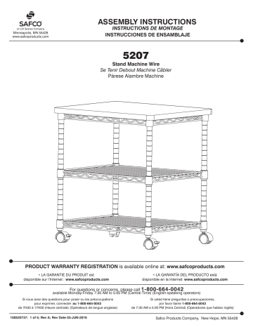 Safco 5207BL Deskside Wire Machine Stand Manuel utilisateur | Fixfr