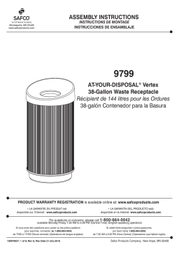 Safco 9799BL At-Your-Disposal® Vertex 38 Gallon Manuel utilisateur