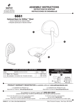 Safco 6661BL SitStar™ Stool Back Manuel utilisateur