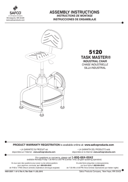 Safco 5120 Task Master® Deluxe Industrial Chair Manuel utilisateur