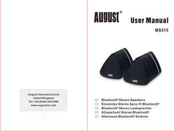 August MS515 Bluetooth Stereo Speaker Manuel utilisateur | Fixfr