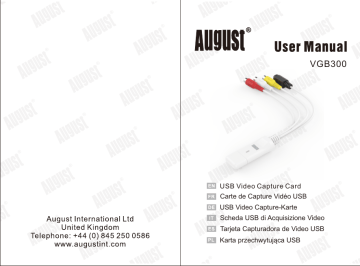 August VGB300 USB Video Capture Adaptor Manuel utilisateur | Fixfr