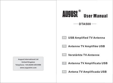 August DTA500 USB Amplified TV Antenna Manuel utilisateur | Fixfr