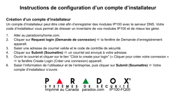 PARADOX IP Exploring Tools Manuel utilisateur | Fixfr