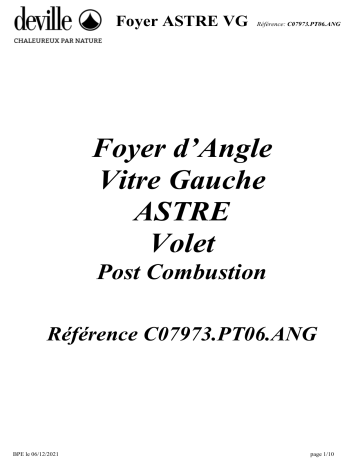 DEVILLE ASTRE VITRE GAUCHE FOYER D'ANGLE Manuel utilisateur | Fixfr