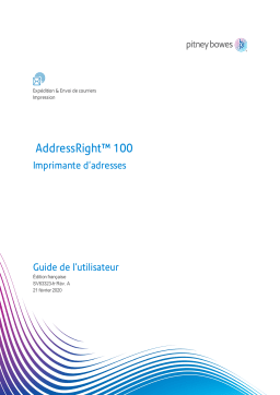 Pitney Bowes AddressRight 100, 200, 300 Series imprimante d'enveloppes AddressRightTM 100, 200, 300 Series imprimante d'enveloppes Manuel utilisateur