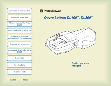 Pitney Bowes Ouvre Lettres Soutien Mode d'emploi | Fixfr
