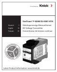 Knick VariTrans P 42000 High Voltage Transducer Manuel du propri&eacute;taire