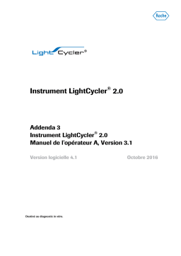 Roche LightCycler 2.0 Manuel utilisateur