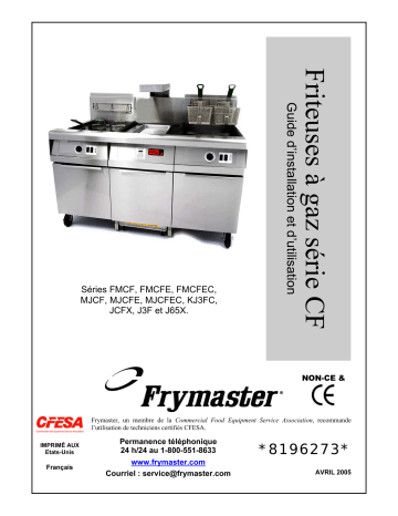 Frymaster CF Series Mode d'emploi | Fixfr