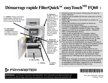 Frymaster FilterQuick Touch FQ60-T/1814-T Guide de référence | Fixfr