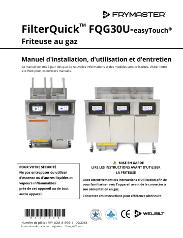 Frymaster FilterQuick Touch FQG30U-T Gas Mode d'emploi | Fixfr