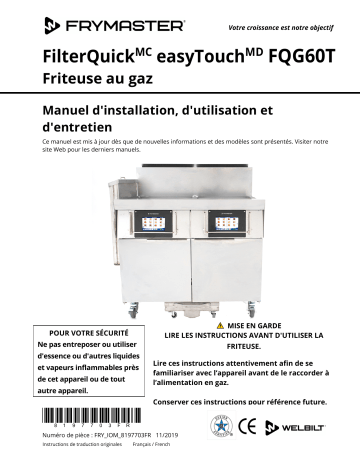 Frymaster FilterQuick Touch FQG60T Gas Mode d'emploi | Fixfr