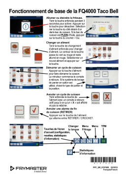 Frymaster FilterQuick Touch Taco Bell Ops-Cooking Guide de référence