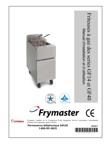 Frymaster GF14/40 Series Gas Fryer Mode d'emploi | Fixfr