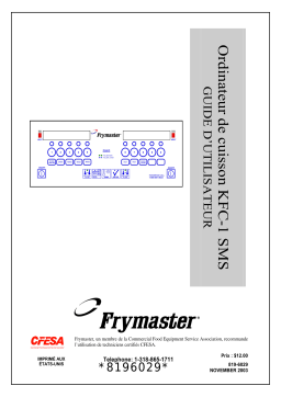 Frymaster KFC-1 SMS Computer Mode d'emploi