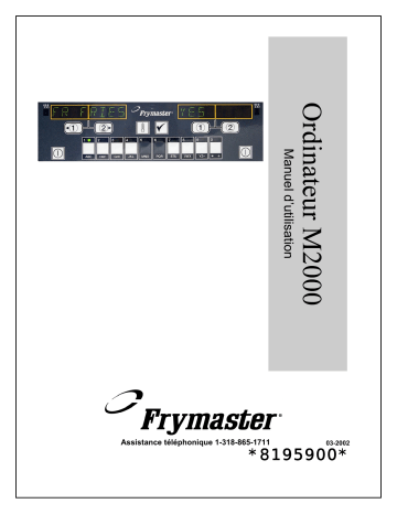 Frymaster McDonald's M2000 Computer Mode d'emploi | Fixfr