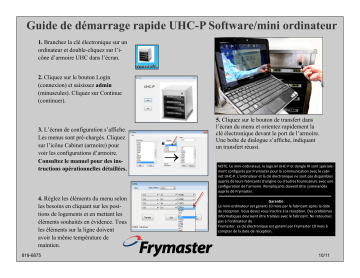 Frymaster McDonald's UHC-P/Minicomputer Guide de référence | Fixfr
