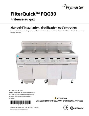 Frymaster FilterQuick Gas Mode d'emploi | Fixfr