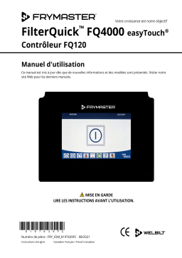 Frymaster FilterQuick Touch FQ4000 FQ120 easyTouch Controller Mode d'emploi
