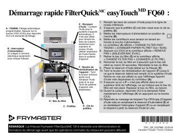 Frymaster FilterQuick Touch FQ60-T/1814-T Guide de référence | Fixfr