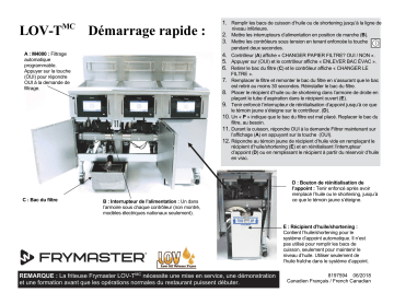 Frymaster McDonald's LOV-T Fryer Guide de référence | Fixfr