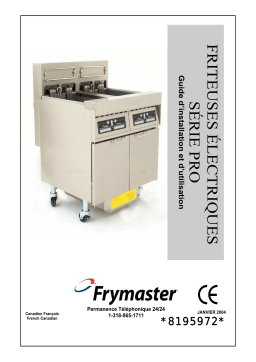 Frymaster Pro Series Electric Fryers Mode d'emploi