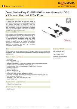 DeLOCK 81384 Easy 45 HDMI 4K 60 Hz Module Fiche technique