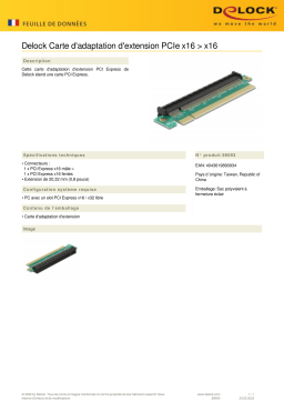 DeLOCK 89093 PCIe Extension Riser Card x16 > x16 Fiche technique