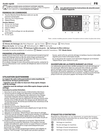 HOTPOINT/ARISTON NT CM10 8B FR Dryer Manuel utilisateur | Fixfr