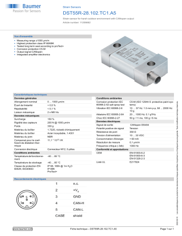 Baumer DST55R-28.102.TC1.A5 Strain Sensor Fiche technique | Fixfr