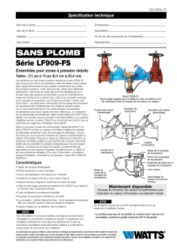 Watts LF909-NRS-S-FDA-FS 4 4 IN Cast Iron Reduced Pressure Zone Backflow Preventer Assembly spécification